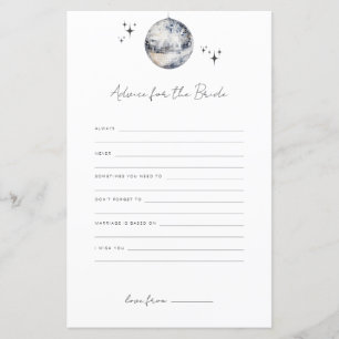 Advice For The Bride Disco Ball Bridal Shower Game