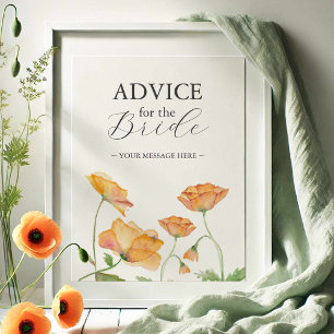 Advice For The Bride Floral Wedding Sign
