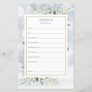 Advice For The Bride Greenery Bridal Shower Card
