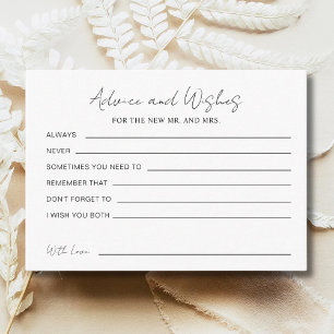 Advice For The Bride Groom New Mr Mrs Wedding Enclosure Card