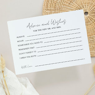 Advice For The Bride Groom New Mr Mrs Wedding Enclosure Card