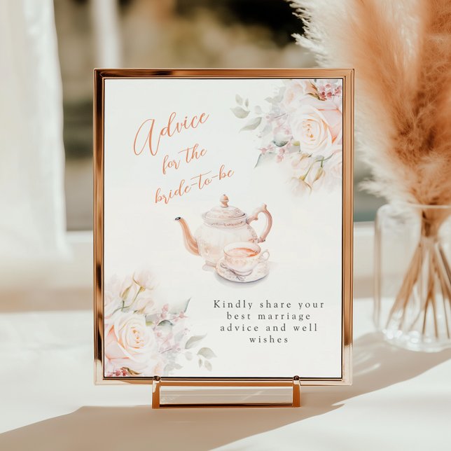 Advice for the Bride Pastel Blooms Bridal Shower Poster (Creator Uploaded)