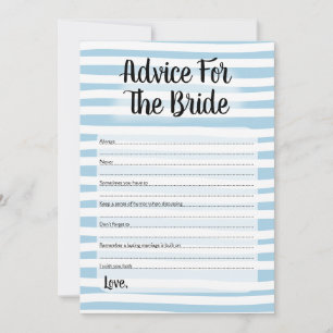 Advice For The Bride Shower Game Blue White