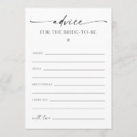Advice For The Bride-To-Be Bridal Shower Game