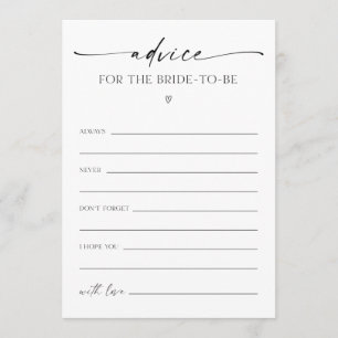 Advice For The Bride-To-Be Bridal Shower Game Programme