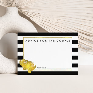 Advice for the Couple   Black Stripe & Gold Peony