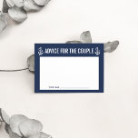 Advice for the Couple | Nautical Rope & Anchor<br><div class="desc">Gather advice for the happy couple with these sweet cards. Place a stack at the entrance to an engagement party or wedding, leave one at each place setting, or pass them around. Design features a rope and anchor illustration on a classic navy blue background. Coordinating accessories available in our shop....</div>