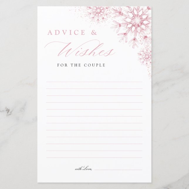 Advice for the Couple Snow in Love Bridal Shower (Front)