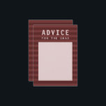 Advice for the Grad Modern Maroon Sporty Stripes Enclosure Card<br><div class="desc">"Advice for the Grad" card with modern maroon red sporty stripes.</div>