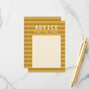 Advice for the Grad Modern Yellow Sporty Stripes Enclosure Card