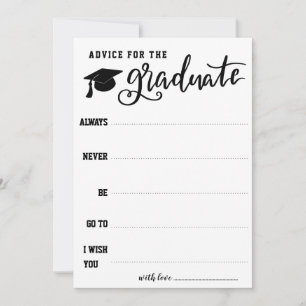 Advice For The Graduate   Bold Typography Invitation