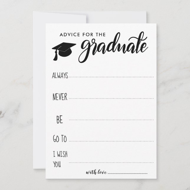 Advice For The Graduate | Minimalist Invitation (Front)