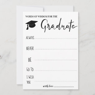 Advice For The Graduate   Words of Wisdom Invitation