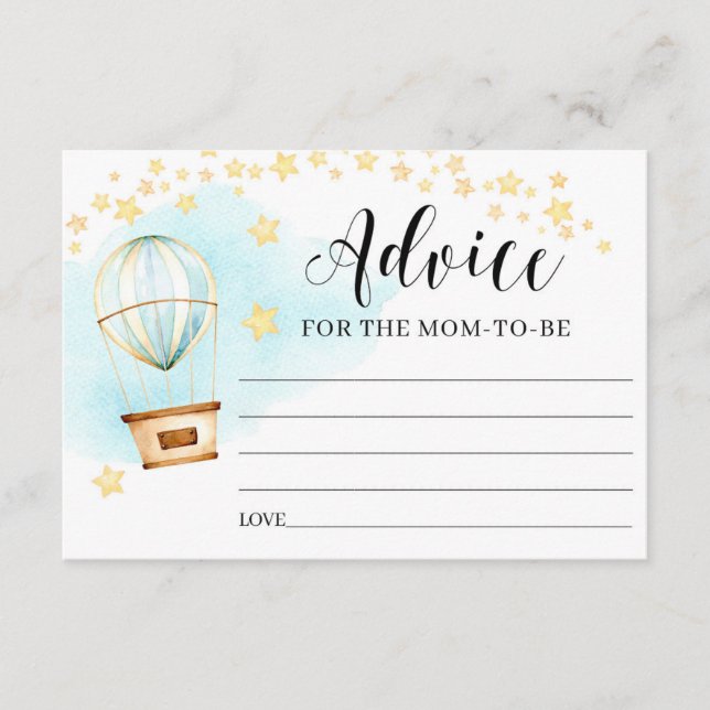 Advice for the mum-to-be card hot air balloon (Front)