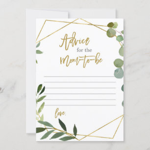 Advice for the Mum to be floral greenery card