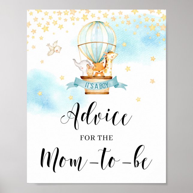 Advice for the mum-to-be sign hot air balloon game (Front)