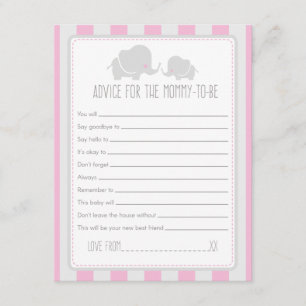 Advice for the Mummy-to-be Baby Shower Game Card