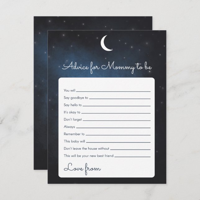 Advice for the Mummy-to-be Baby Shower Game Card (Front/Back)