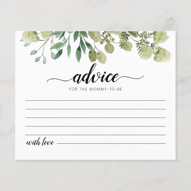 Advice for the mummy-to-be Card Baby Shower party (Front)