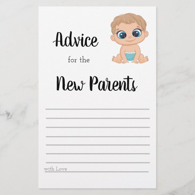 Advice for the New Parents Baby Boy Flyer (Front)