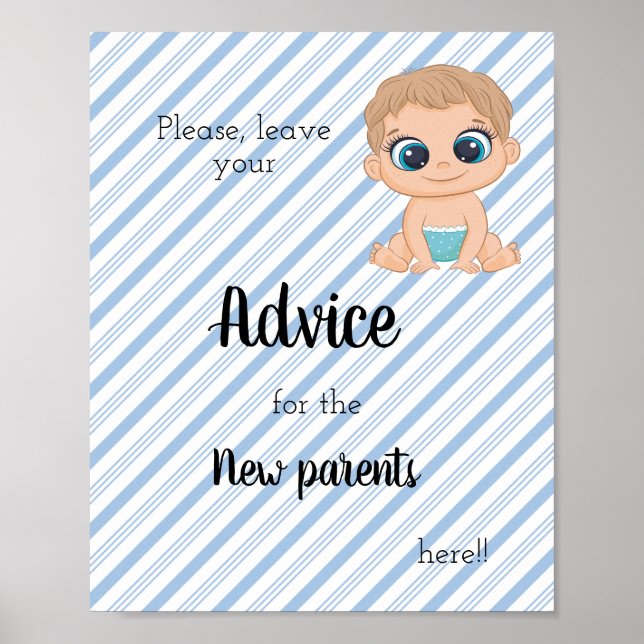 Advice for the New Parents Baby Boy Poster (Front)