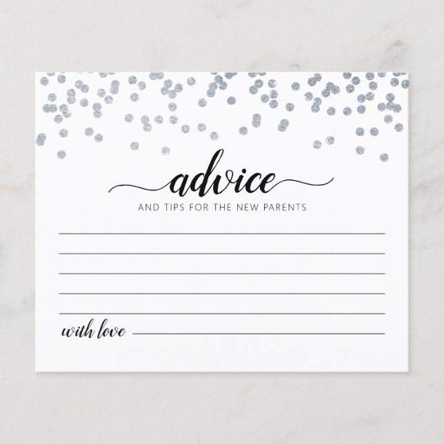Advice for the New Parents Card Baby Shower party (Front)