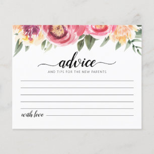 Advice for the New Parents Card Baby Shower party