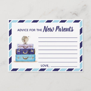 Advice for the New Parents Travel baby shower game Enclosure Card
