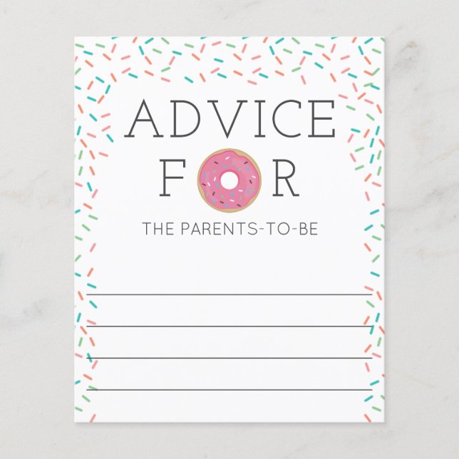 Advice for the Parents Doughnut Baby Shower Game (Front)