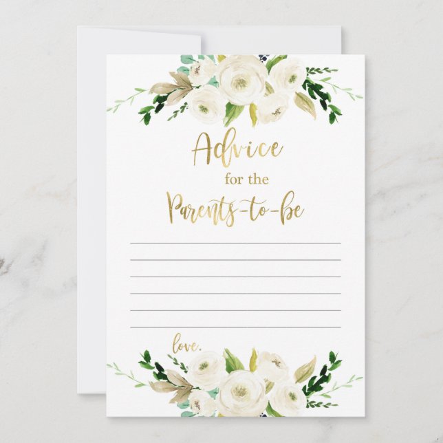 Advice for the parents to be invitation (Front)