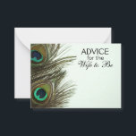 Advice for the Wife to Be Peacock Feather Cards<br><div class="desc">Advice for the Wife to Be Peacock Feather Cards - great idea for a guest book alternative at the wedding</div>
