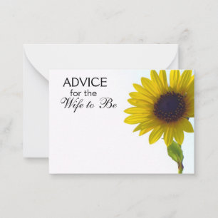Advice for the Wife to Be Tall Sunflower Cards
