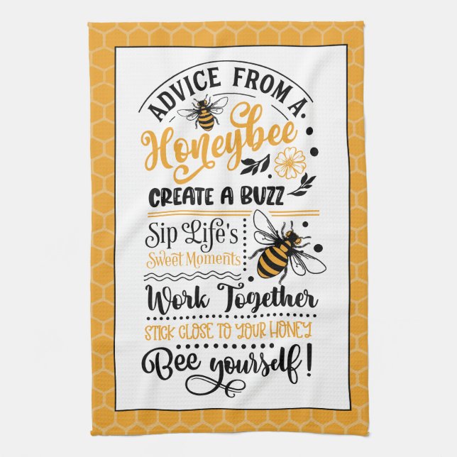 Advice from a Honeybee Tea Towel (Vertical)