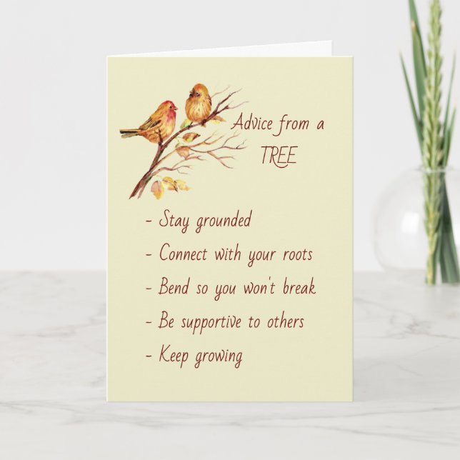 Advice from a Tree Inspirational Quote from Tree Card (Front)