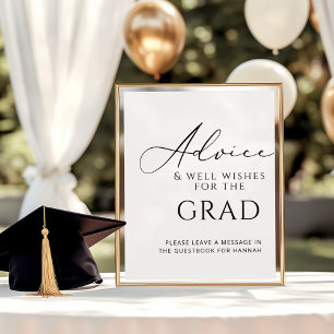 Advice & Gifts Elegant graduation party tabletop  Poster