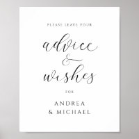 Advice Sign for Elegant Wedding Wishes