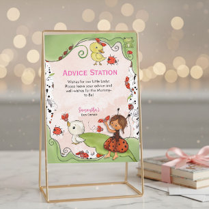 Advice Station Sign   Ladybug Garden Baby Shower  Invitation