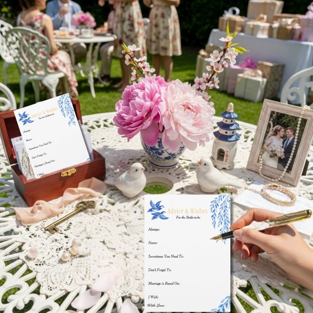 Advice & Wishes  Bridal shower Blue Chinoiserie (
Advice & Wishes Bridal shower Blue Chinoiserie)