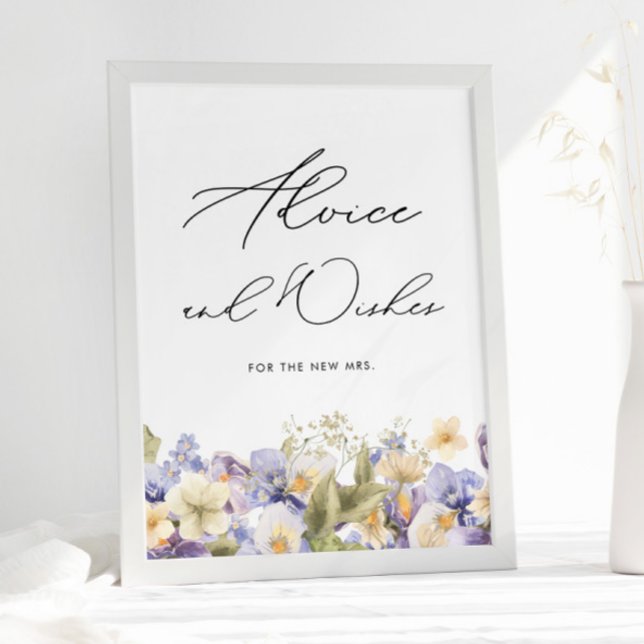 Advice & Wishes Bridal Shower Tea Party Poster (Creator Uploaded)
