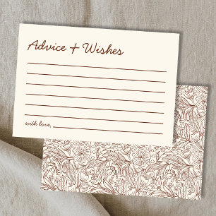 Advice & Wishes Brown Handwritten Bridal Shower Card