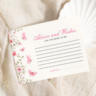 Advice & Wishes Butterflies Bridal Shower Enclosure Card