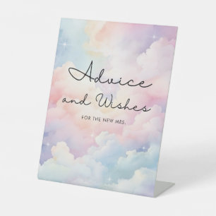 Advice & Wishes Dreamy Clouds Sky Bridal Shower Pedestal Sign