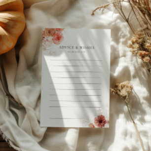 Advice & Wishes Fall Floral Bridal Shower Invitation