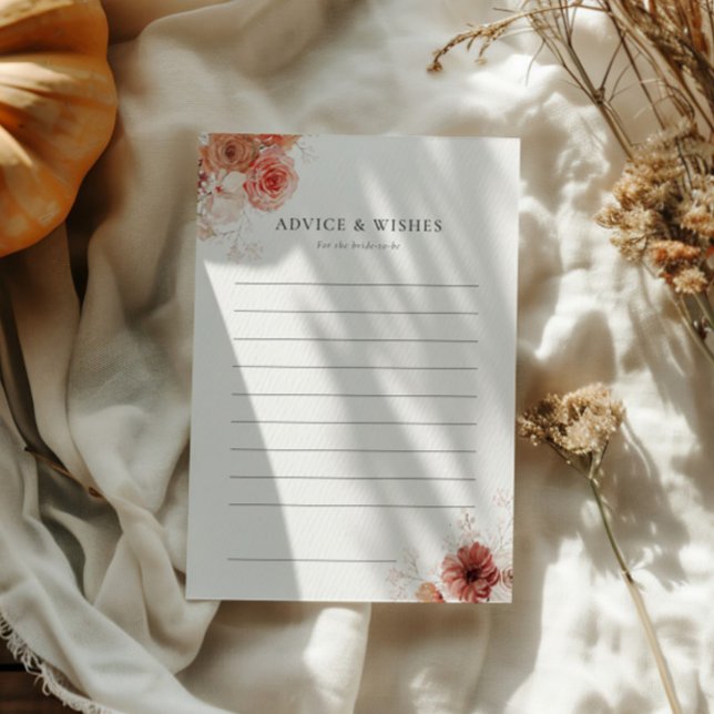 Advice & Wishes Fall Floral Bridal Shower Invitation (Creator Uploaded)