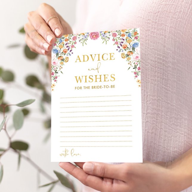 Advice & Wishes Floral Bridal Shower Game Card (Creator Uploaded)