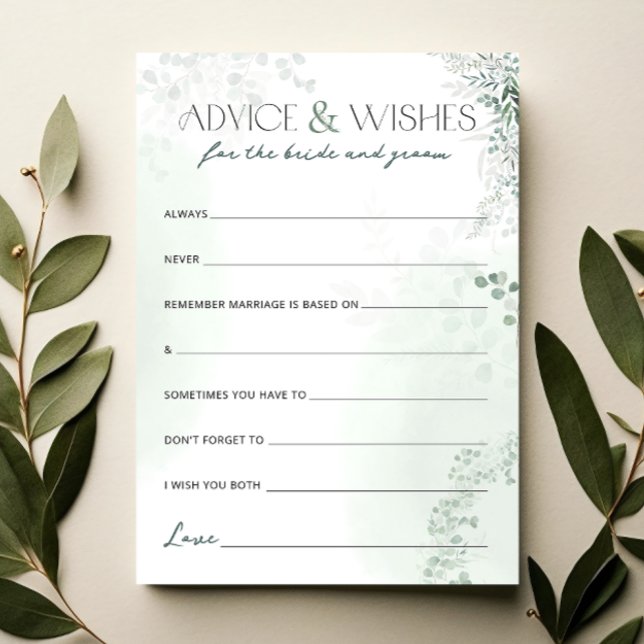 Advice & Wishes for Bride and Groom Bridal Shower Card (Creator Uploaded)