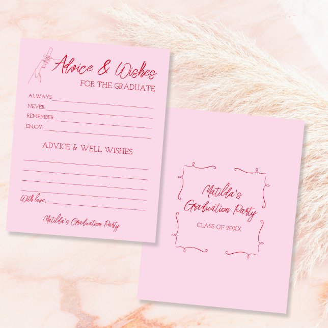 Advice & Wishes For Graduate Pink & Red Card (Advice & Wishes For Graduate Pink & Red Card)