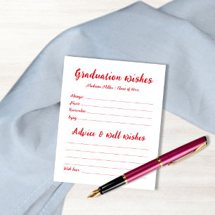 Advice & Wishes For Graduate Red Handwritten Font