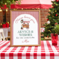 Advice Wishes Red Christmas market Bridal Shower