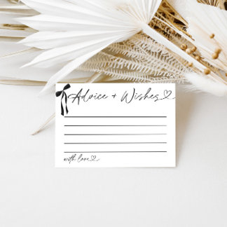 Advice & Wishes Shower Game Black Bow Enclosure Card